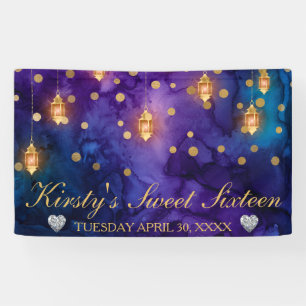 Mystieke Marrakesh Nacht Lantaarns & Bokeh Sweet 1 Spandoek