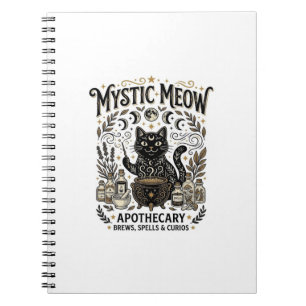 Mystieke Meow Kat Hekserige Mystieke Apotheek Kat Notitieboek