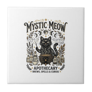 Mystieke Meow Kat Hekserige Mystieke Apotheek Kat Tegeltje