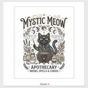 Mystieke Meow Kat Hekserij Mystieke Apotheek Kat V Sticker