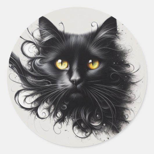 Mystieke Meow Ronde Sticker (Voorkant)