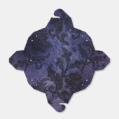 Mystieke Midnight Sky Paarse en Zwarte Damask Bedankdoosjes (Uitgevouwen)