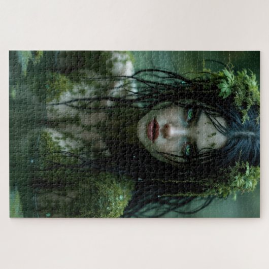 Mystieke moerasgodin in groene wateren Muse Legpuzzel (Horizontaal)