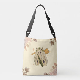 Mystieke Mot Bloemige Natuur Crossbody Tas