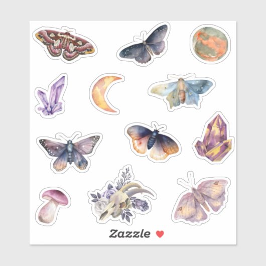 Mystieke Mot Crystal Stickers Set (Vel)