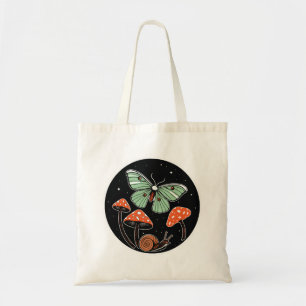 Mystieke Mot met Paddenstoelen en Slak Tote Bag