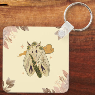 Mystieke Mot, Zachte Botanische Magie Sleutelhanger