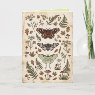 Mystieke Motten Folk Bloemen & Blad Kunstkaart Kaart