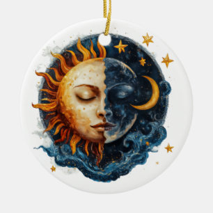 Mystieke Nacht & Dag Keramisch Ornament
