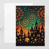 Mystieke Nacht Kasteel Silhouet Kaart (Voorkant / Achterkant)