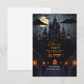 Mystieke nachtthema Halloween-feestuitnodiging  Kaart (Voorkant / Achterkant)