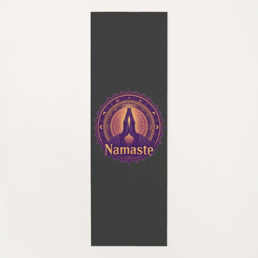 Mystieke Namaste yogamat met biddende handen en Ma (Voorkant)
