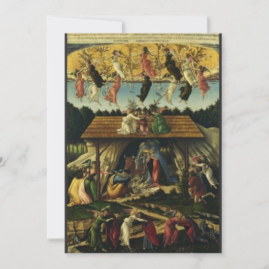 Mystieke Nativiteit van Sandro Botticelli Feestdagenkaart (Voorkant)