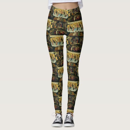 Mystieke Nativiteit van Sandro Botticelli Leggings (Voorkant)