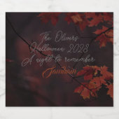 Mystieke natuur Halloween feest Sparkling Wijnetiket (Enkel label)