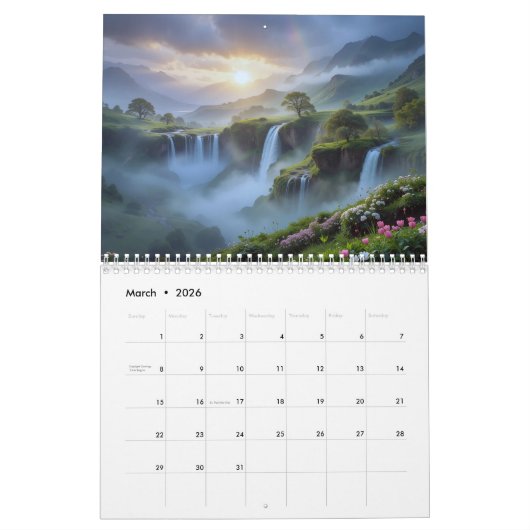 Mystieke Natuur Landschappen 2026 Fantasy Wall Kalender (Mar 2026)