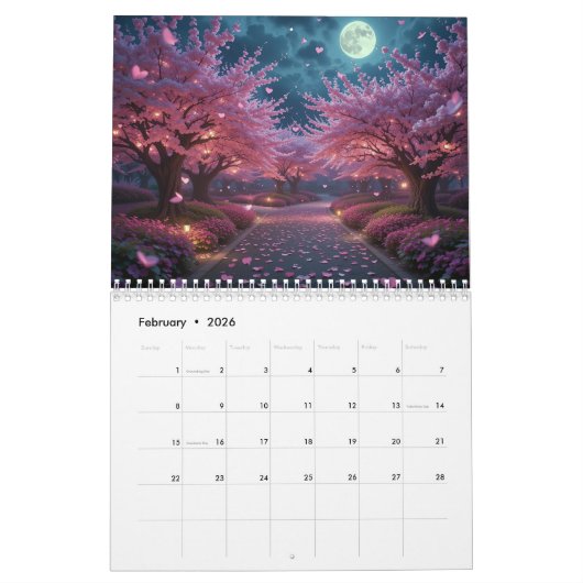 Mystieke Natuur Landschappen 2026 Fantasy Wall Kalender (Feb 2026)