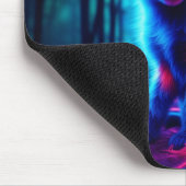 Mystieke neon vos in gloeiend betoverd bos muismat (Hoek)