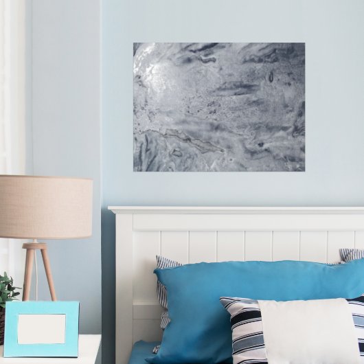 Mystieke nevel zilverfolie print (Insitu (Slaapkamer))