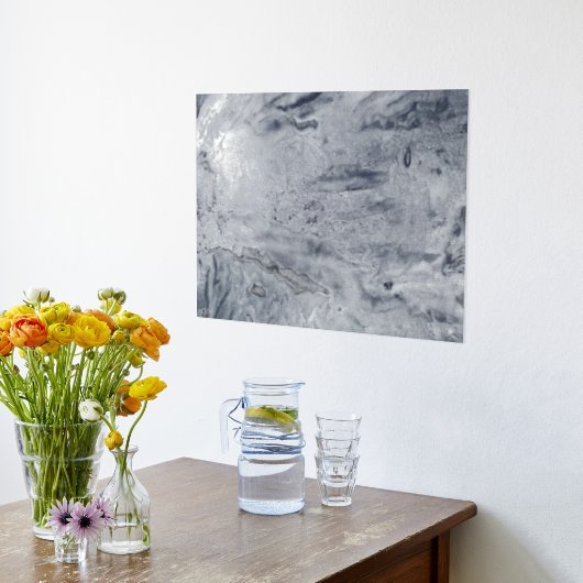 Mystieke nevel zilverfolie print (Laag (Keuken))