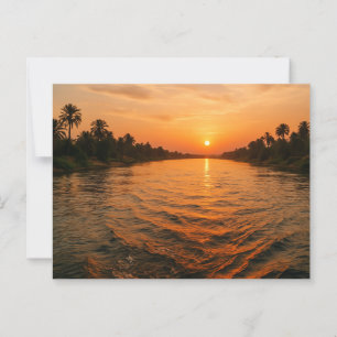 Mystieke Nijl River Sunset Egyptisch Briefkaart