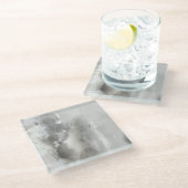 Mystieke objecten - grijs glazen onderzetter (Schuin)