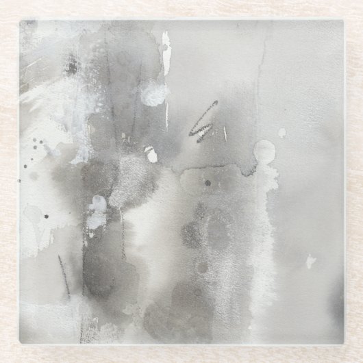 Mystieke objecten - grijs glazen onderzetter (Voorkant)