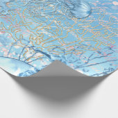 Mystieke oceaan droomt zeepaardkorvis blauwgroen b cadeaupapier (Hoek)