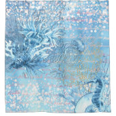 Mystieke oceaan droomt zeepaardkorvis blauwgroen b douchegordijn (Voorkant)