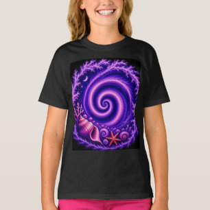 Mystieke Oceaan Spiraalstelsel Schelp Kunst Paar T-shirt