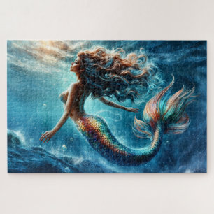 Mystieke oceaan zeemeermin sirene's kleurrijke sta legpuzzel