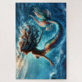 Mystieke oceaan zeemeermin sirene's kleurrijke sta legpuzzel (Verticaal)