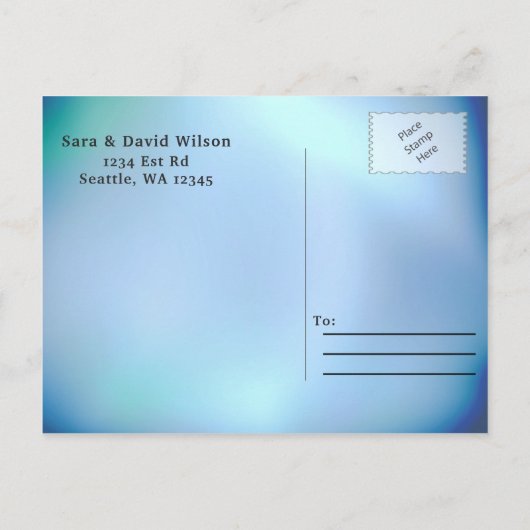 Mystieke Ocean Octopus Bruiloft bewaar de data Aankondigingskaart (Achterkant)