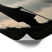 Mystieke ochtendnevel over het meer - Silhouette S Poster (Hoek)