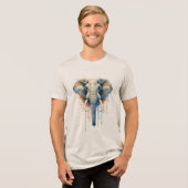 Mystieke Olifant Tri-Blend Shirt (Voorkant volledig)