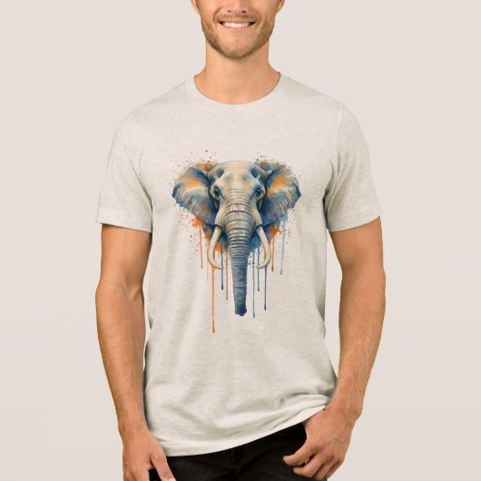 Mystieke Olifant Tri-Blend Shirt (Voorkant)