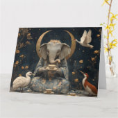 Mystieke olifantentheekransje onder de maansikkel kaart (Gele Bloem)