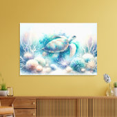 Mystieke Onderwater Zee Turtle Print (Insitu (Woonkamer))