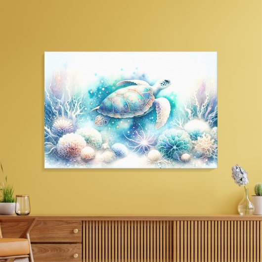 Mystieke Onderwater Zee Turtle Print (Insitu (Woonkamer))