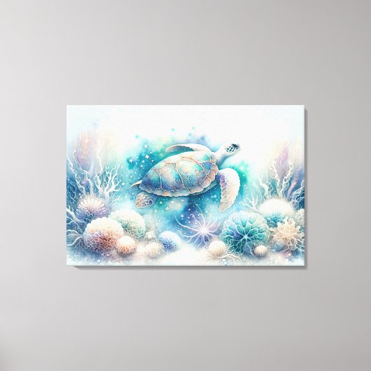 Mystieke Onderwater Zee Turtle Print (Voorkant)