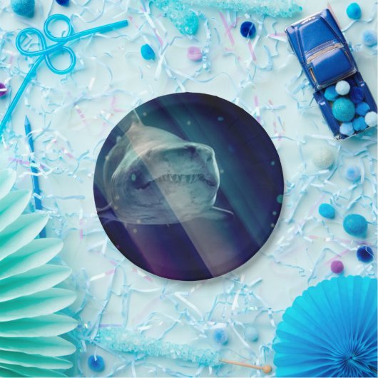 Mystieke onderwaterhaai papieren bordje (Feest)