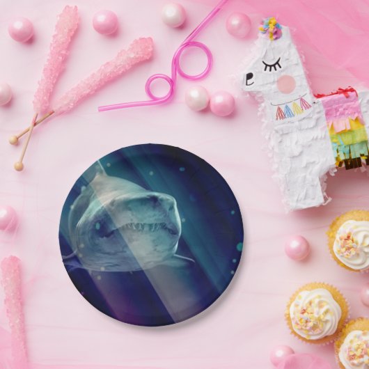 Mystieke onderwaterhaai papieren bordje (Feest)