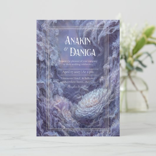 Mystieke onderzeese fantasie bruiloft uitnodiging (Staand voorkant)