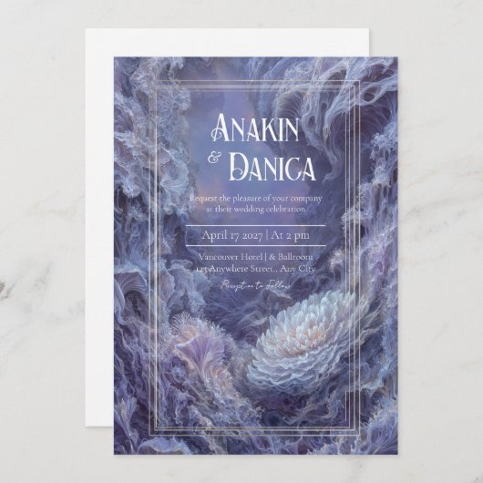Mystieke onderzeese fantasie bruiloft uitnodiging (Voorkant / Achterkant)
