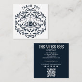 Mystieke Oog Rozen Magische Boho QR Sociale BEDANK Vierkante Visitekaartje (Voorkant / Achterkant)