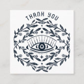 Mystieke Oog Rozen Magische Boho QR Sociale BEDANK Vierkante Visitekaartje (Voorkant)