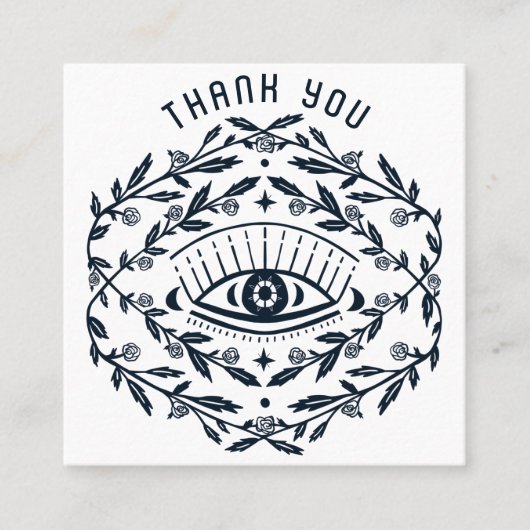 Mystieke Oog Rozen Magische Boho QR Sociale BEDANK Vierkante Visitekaartje (Voorkant)