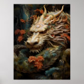 Mystieke oosterse draak illustratie print/ poster (Voorkant)