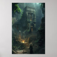 Mystieke oude ruïnes Fantasy Poster