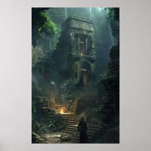 Mystieke oude ruïnes Fantasy Poster